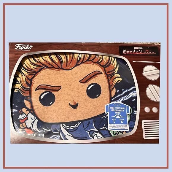 FUNKO Marvel Studios WandaVision “PIETRO” Lg Grey Pop T-shirt Collectors Box New - Picture 8 of 9